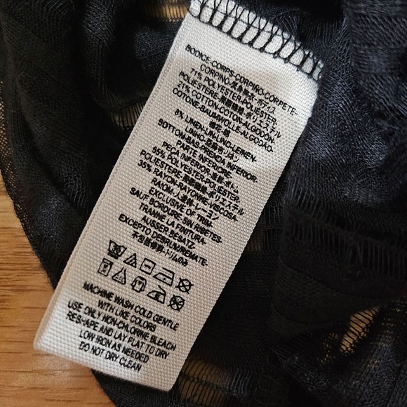 Free People Womens Size Small/Petite Black Ruffle Lace Tunic Top Boho Chic - Picture 11 of 13